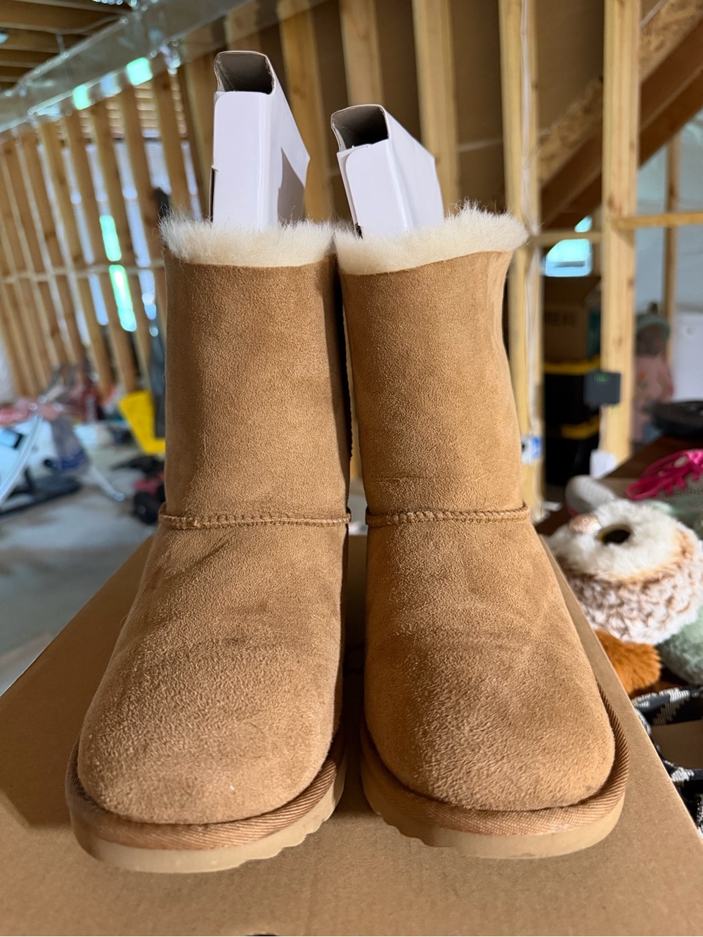 UGG Kids Chestnut Suede Shearling Boots